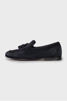 Men's blue suede loafers