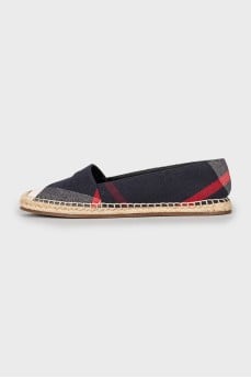 Blue textile espadrilles