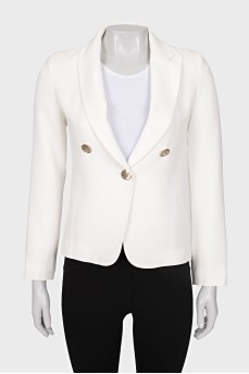 White jacket with gold buttons