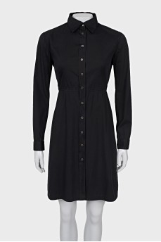 Fitted dress with buttons and long sleeves