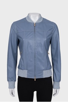 Blue leather jacket