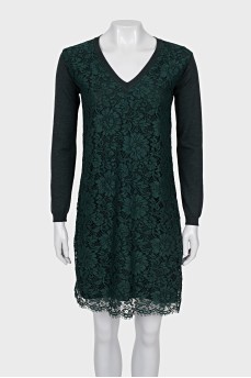 Straight cut dress with lace