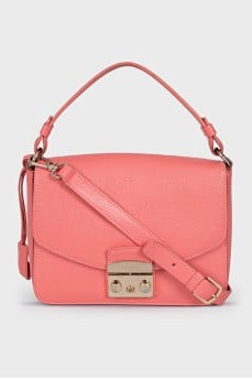 Pink leather bag