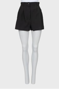 Black shorts with a relief pattern