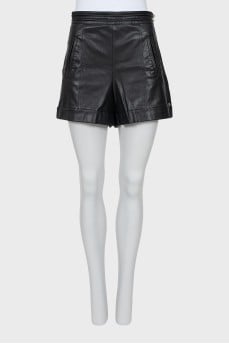 Black Faux Leather Shorts