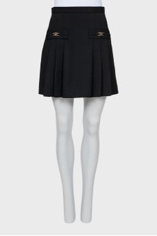 Wool skirt with gold decor