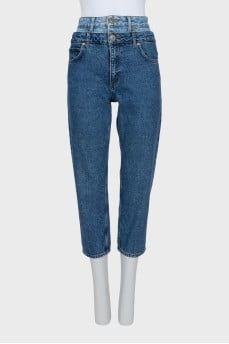 Jeans with double belt