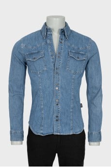 Men's denim shirt with buttons