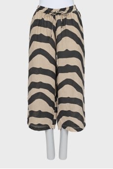 Striped linen trousers