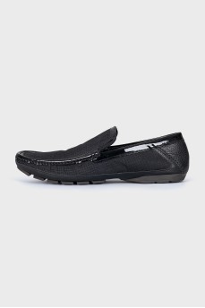 Men's moccasins made of textile and leather