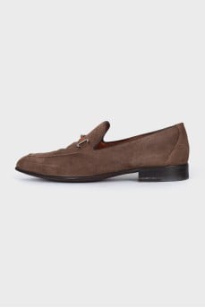 Men's brown suede loafers