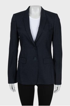 Striped wool and linen jacket