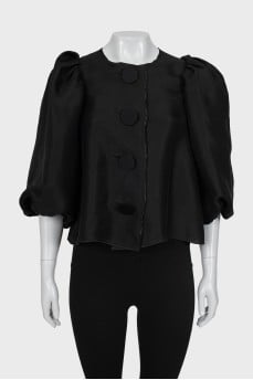 Silk blouse with puffy sleeves