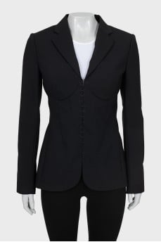 Fitted jacket with hooks