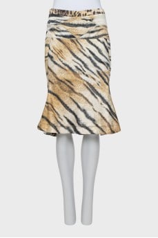 Printed flared skirt