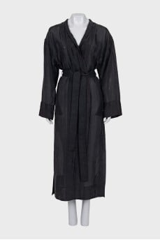 Translucent cardigan with belt