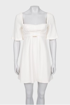 White dress with square neckline