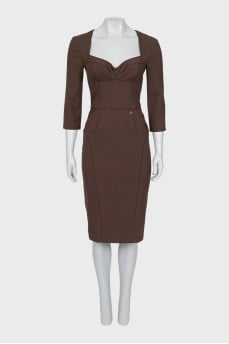 Brown sheath dress