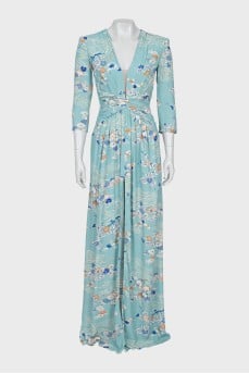 Blue dress with floral print
