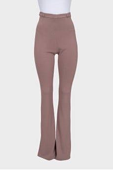 High waisted flared skinny trousers