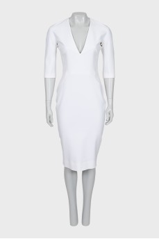 White dress with a zipper on the back
