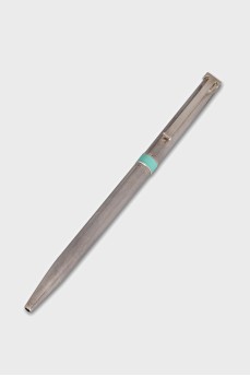 Silver pen with blue ink