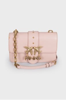 Pink bag with gold logo