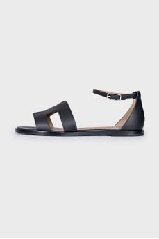 Leather closed back sandals