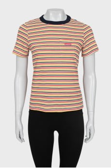 Striped T-shirt with patch pocket