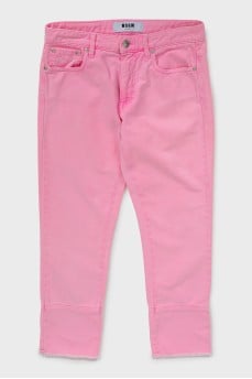 Cropped Pink Jeans