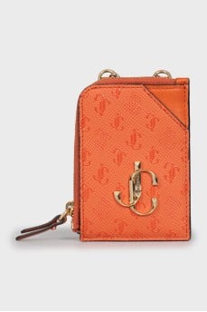 Leather wallet with removable chain