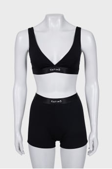 Black suit of top and shorts