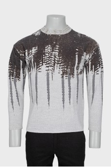 Men's grey jumper with relief print