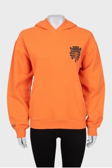 Orange hoodie with print