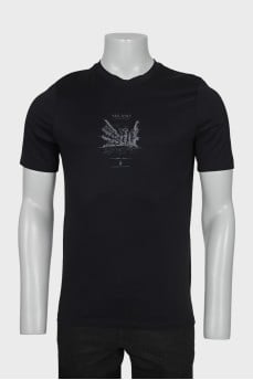 Men's straight t-shirt in black