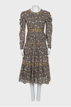 Dress with metallic decor