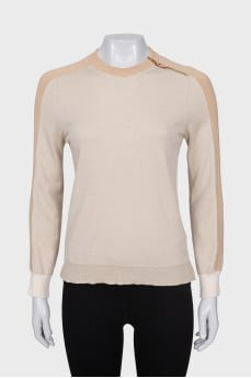 Beige jumper with zipper