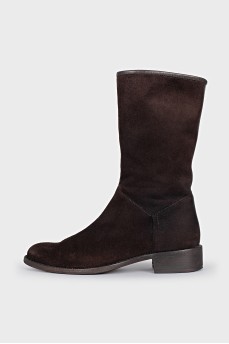 Brown suede boots