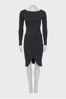 Gray Dress with Gathering