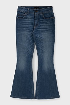 Blue flared jeans
