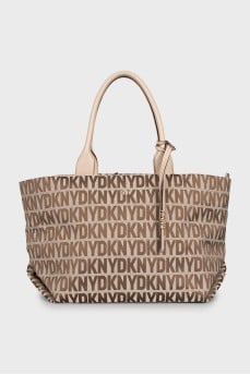 Bag with branded print and handles