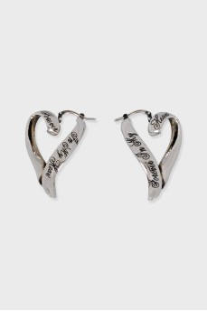 Silver Heart Shaped Earrings