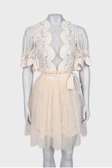 Fitted dress with a tutu skirt