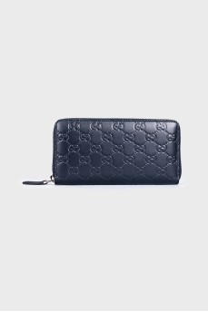 Embossed Leather Wallet with Tag