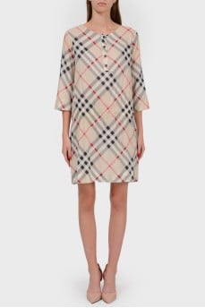Cotton dress in a cage