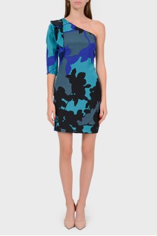 One-shoulder silk dress