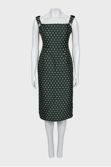 Green dress with floral print