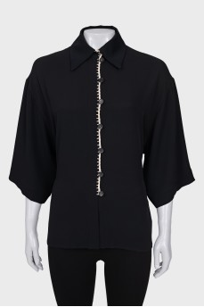 Silk shirt with ties at the back