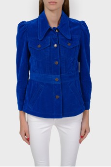 Bright blue blazer with cut-off waist