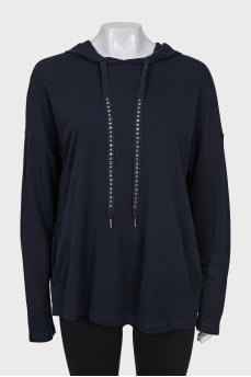 Black hoodie with rhinestones